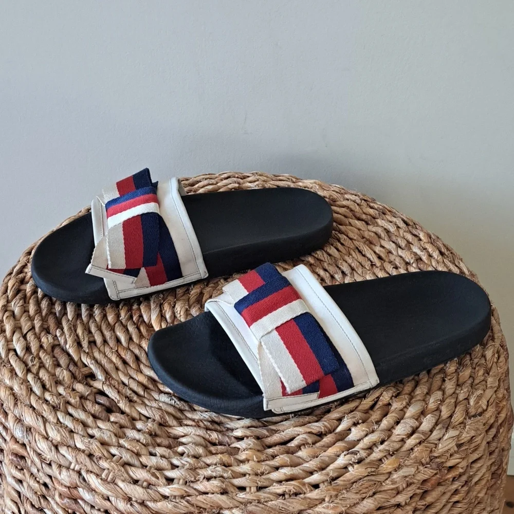 Gucci Womens Sylvie Satin Oversized Bow Slides Molded Rubber Soles EU38/US7.5-8 - Picture 2 of 15